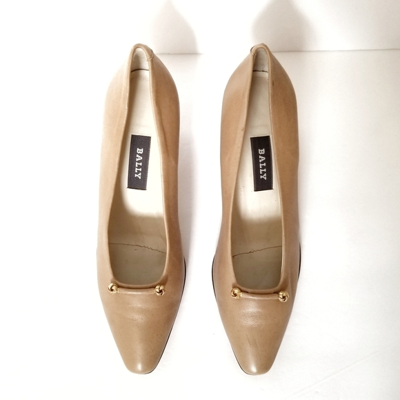 Bally Tan Juniper Leather Pump Heels Shoes 8 C - Picture 3 of 8